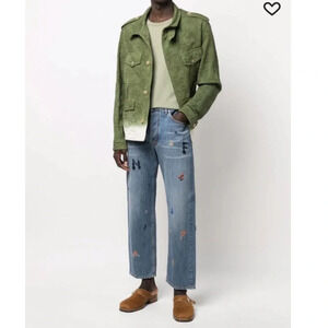 Nick Fouquet Uzzi Embroidered-motif Straight Leg Jeans